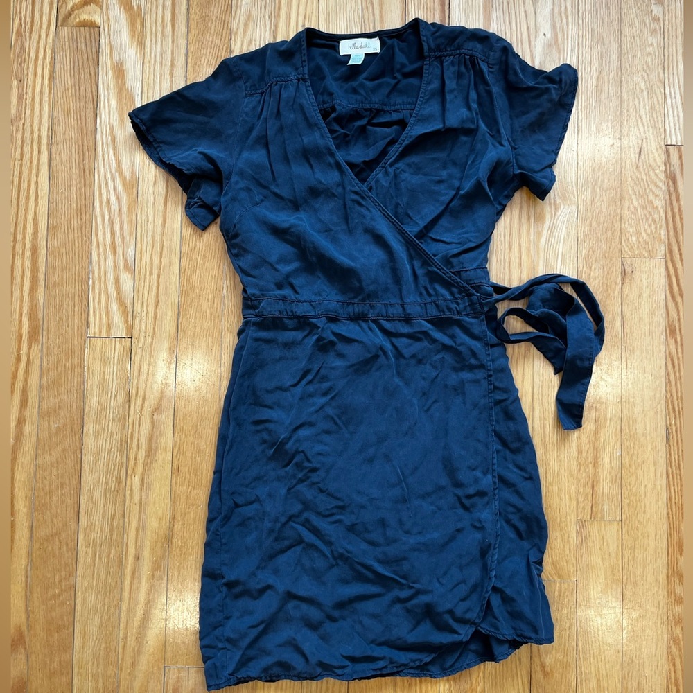 Bella Dahl Black Tencel Wrap Dress sz XS